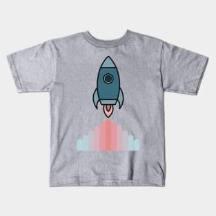 Pastel Rocket Ship Kids T-Shirt